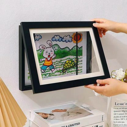 Children Drawing Frame A4 Wooden Poster Frame for Walls Children'S Art Frame Changeable Kids Pictures Display Frames Home Decor