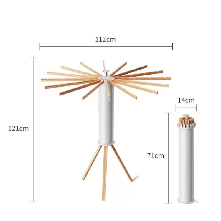 Foldable Tripod Clothes Drying Rack - Heavy-Duty 16-Arm Balcony Laundry Rack