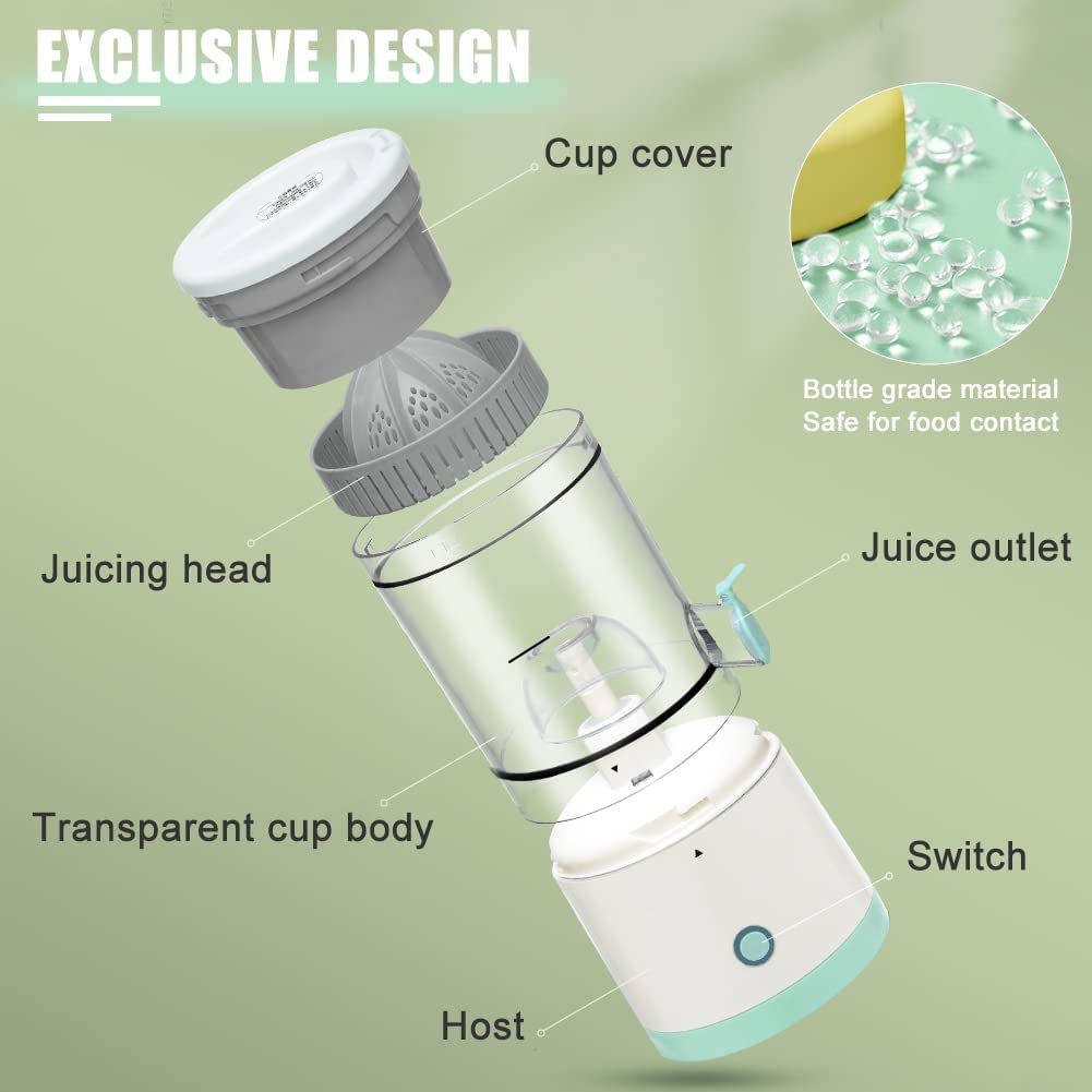 Portable USB Rechargeable Citrus Juicer - Cordless Electric Fruit Squeezer