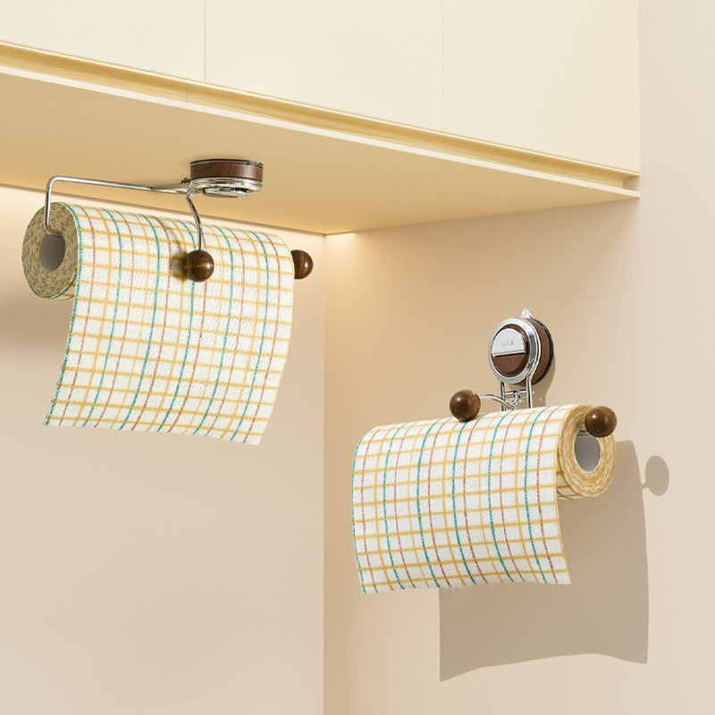 Suction Cup Paper Towel Holder - No-Drill Kitchen Wall Mount