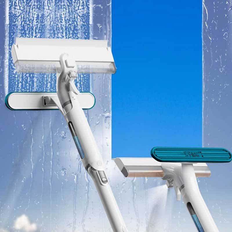 Double-Sided Window Cleaning Tool - Long Handle Glass Squeegee for Both Sides