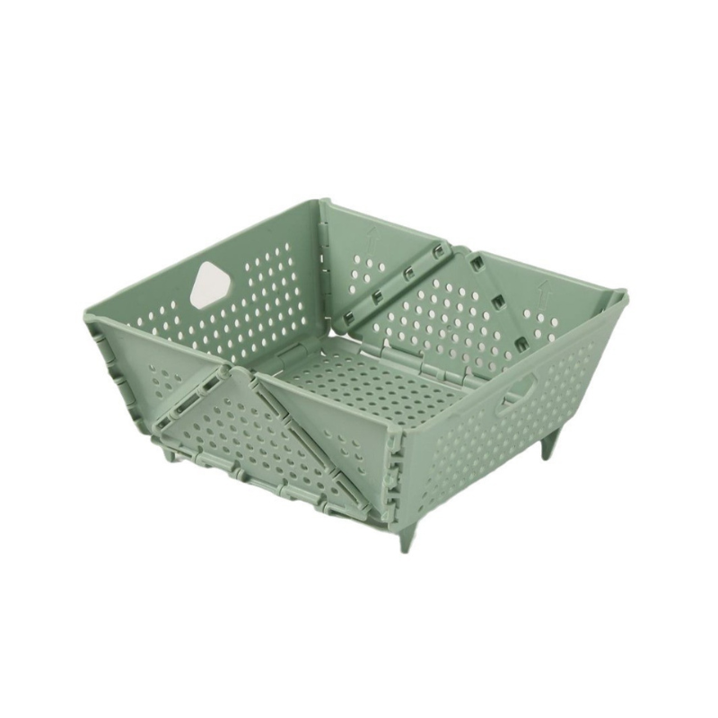 Collapsible Vegetable Washing Basket with Drain Holes - Foldable Kitchen Colander