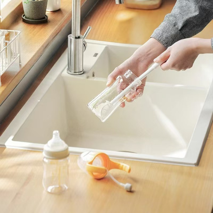 Long Handle Silicone Bottle Brush - Deep-Reach Bottle & Vase Cleaner