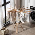 Foldable Tripod Clothes Drying Rack - Heavy-Duty 16-Arm Balcony Laundry Rack