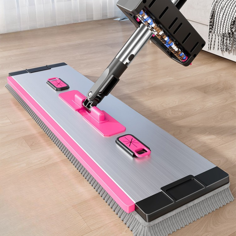 Flat Mop with 360&deg; Swivel Head - Reusable Microfiber Mop for Hardwood & Tile