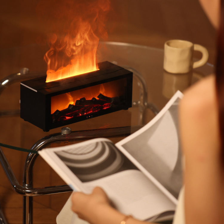 Flame Effect Humidifier - Fireplace-Style Aromatherapy Diffuser