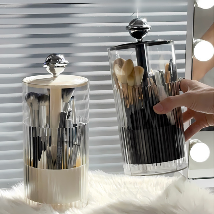 Automatic Lifting Makeup Brush Organizer - Cosmetic Storage Box