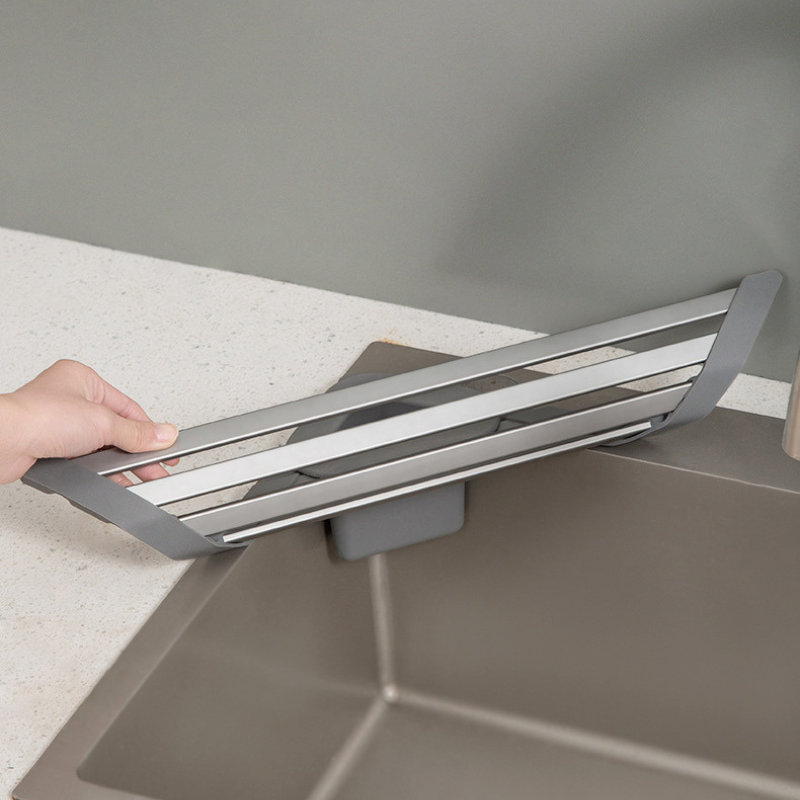 Triangle Sink Corner Drain Rack - Space-Saving Kitchen Dish Organizer