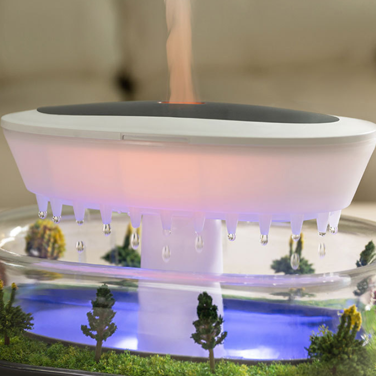 Raindrop Humidifier with Plant Landscape Ambient Light