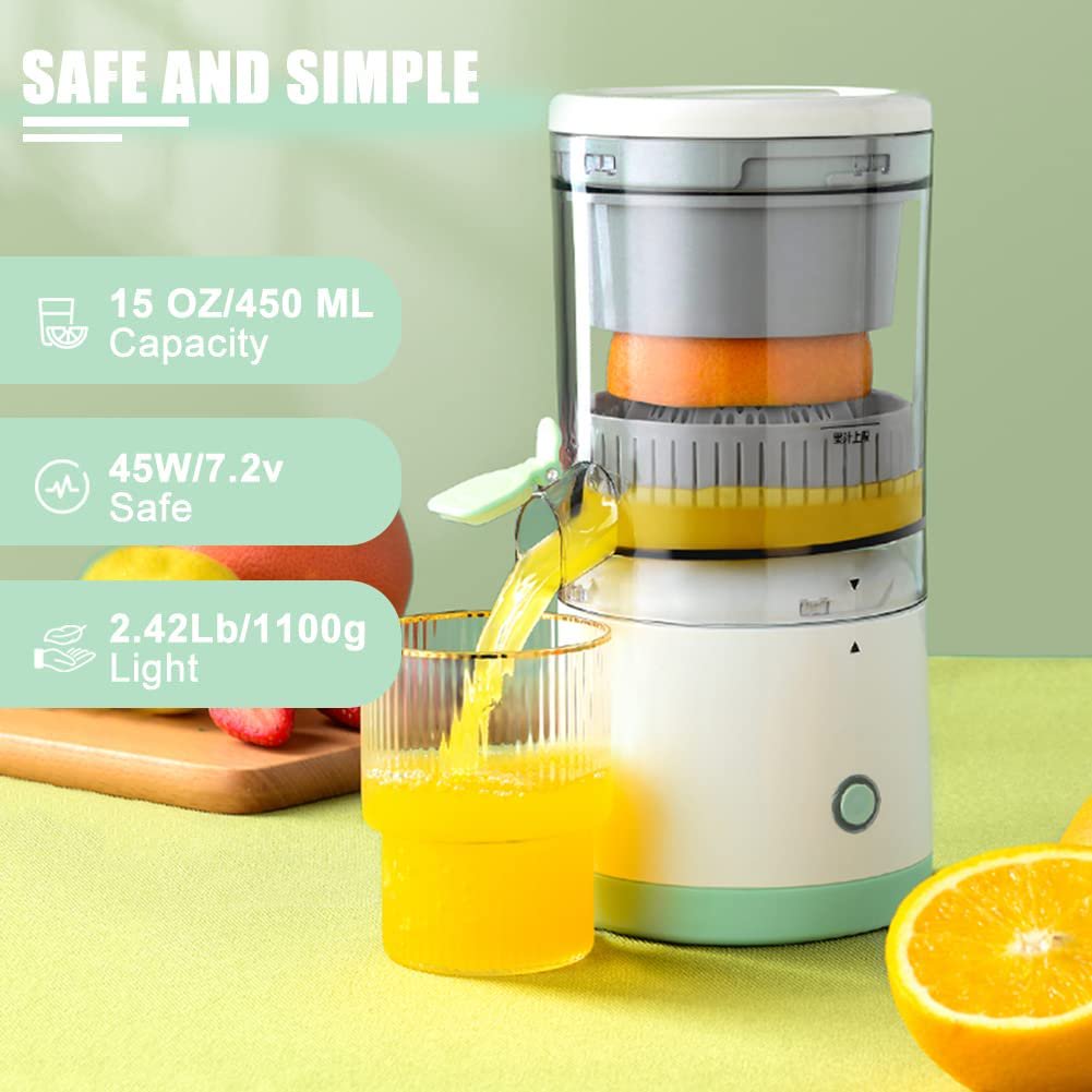 Portable USB Rechargeable Citrus Juicer - Cordless Electric Fruit Squeezer