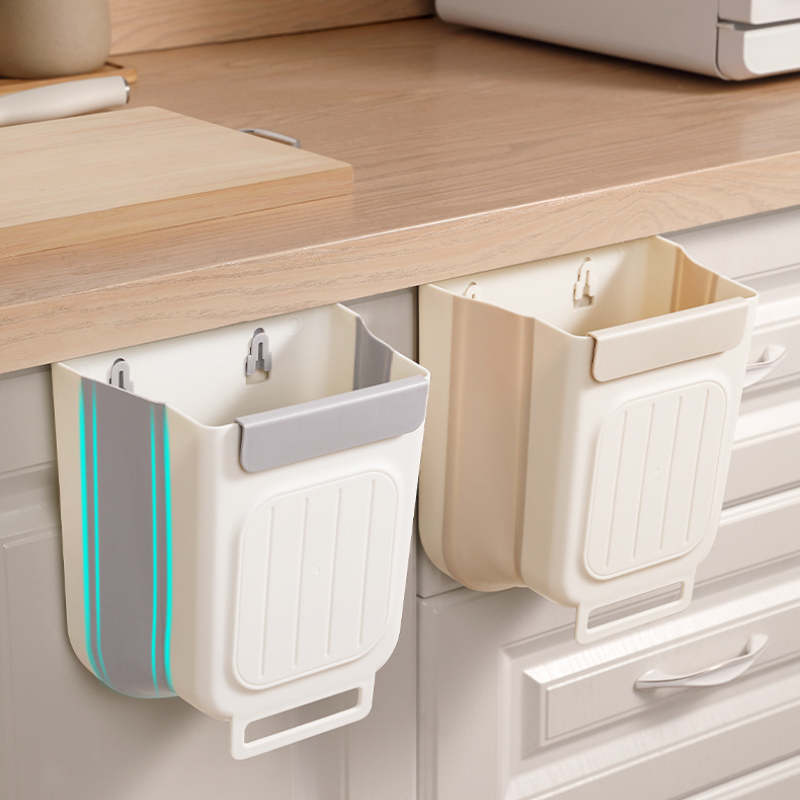 Foldable Cabinet Trash Can - Collapsible Kitchen Waste Basket