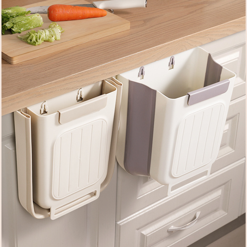 Foldable Cabinet Trash Can - Collapsible Kitchen Waste Basket