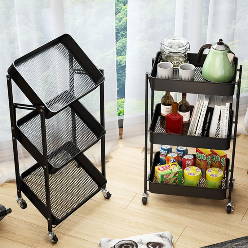 Multi-Layer Rolling Storage Trolley - Mobile Kitchen & Bathroom Organizer Rack