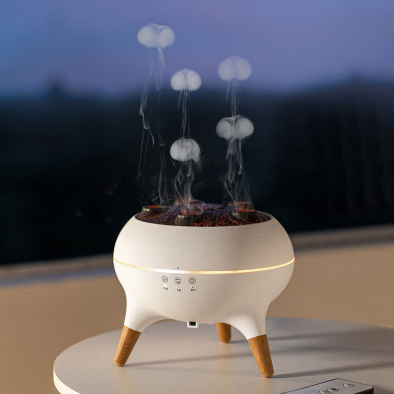 Jellyfish Flame Mist Aroma Diffuser - Ultrasonic Humidifier with Ambient Light