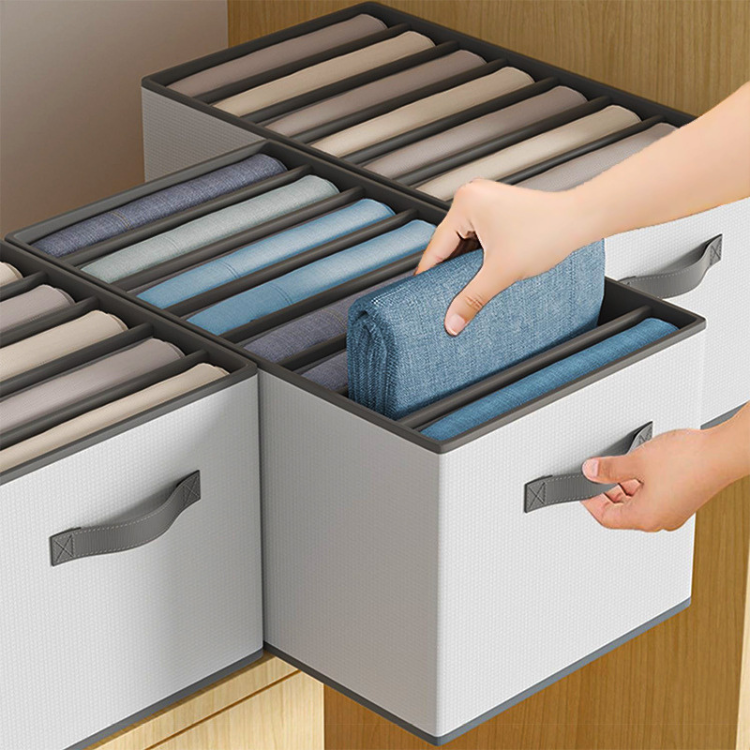 Foldable Clothes Storage Boxes with Clear Window - Stackable Closet Drawer Organizers