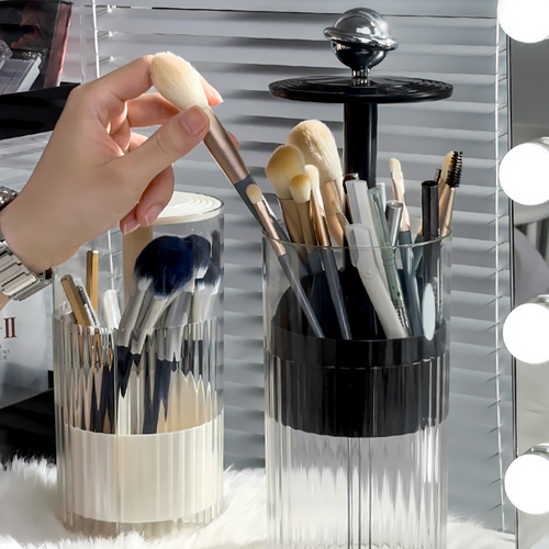 Automatic Lifting Makeup Brush Organizer - Cosmetic Storage Box