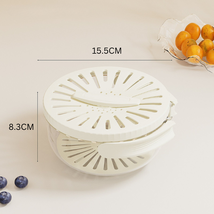 Drain Basket with Lid - Kitchen Washing & Storage Box with Ventilation