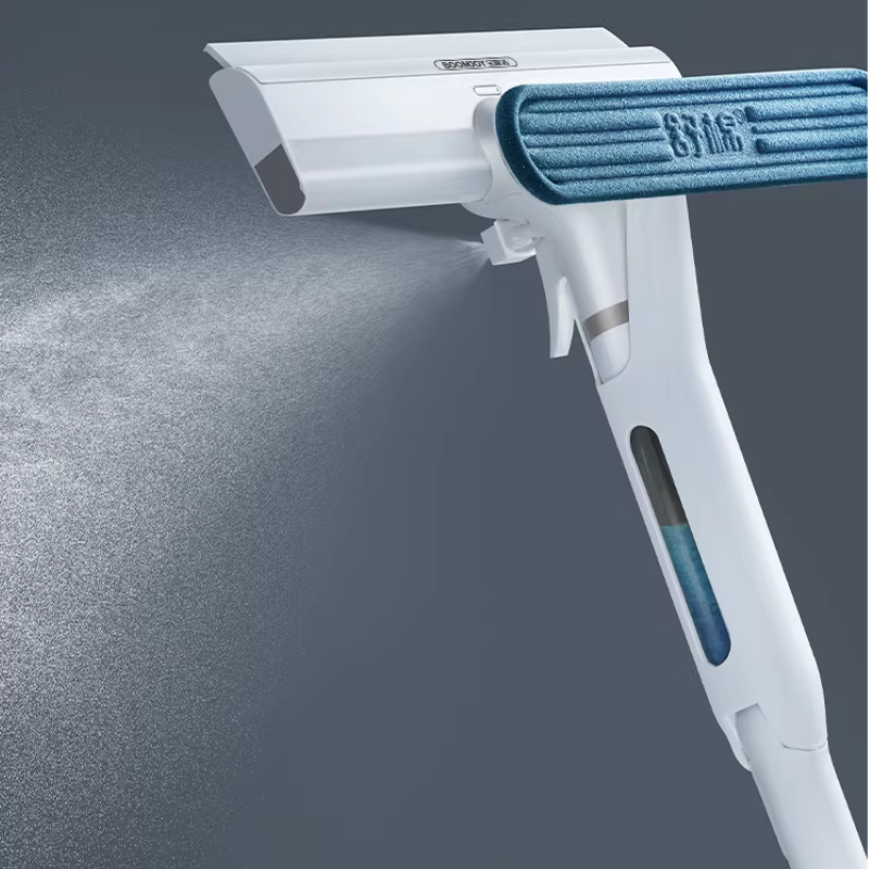 Double-Sided Window Cleaning Tool - Long Handle Glass Squeegee for Both Sides