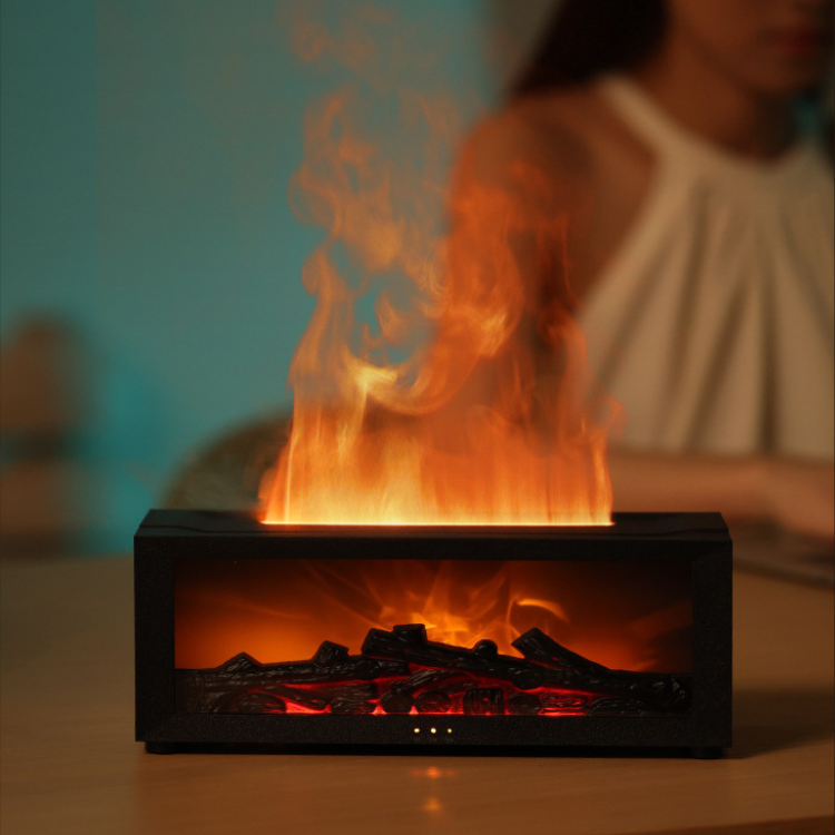 Flame Effect Humidifier - Fireplace-Style Aromatherapy Diffuser