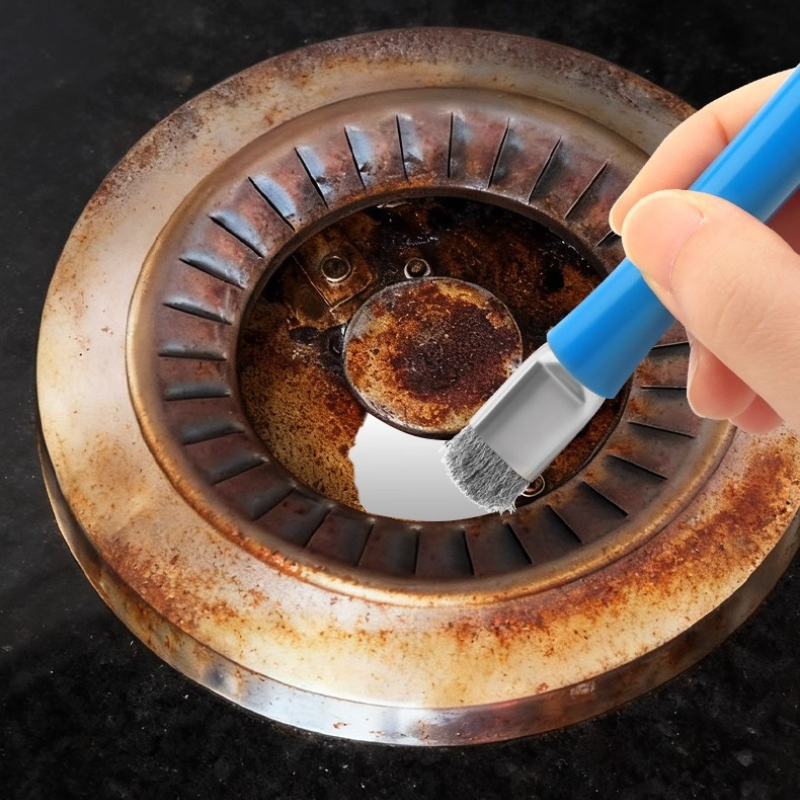Steel Stove Scrub Brush - Heavy-Duty Cooktop & Grease Cleaning Brush