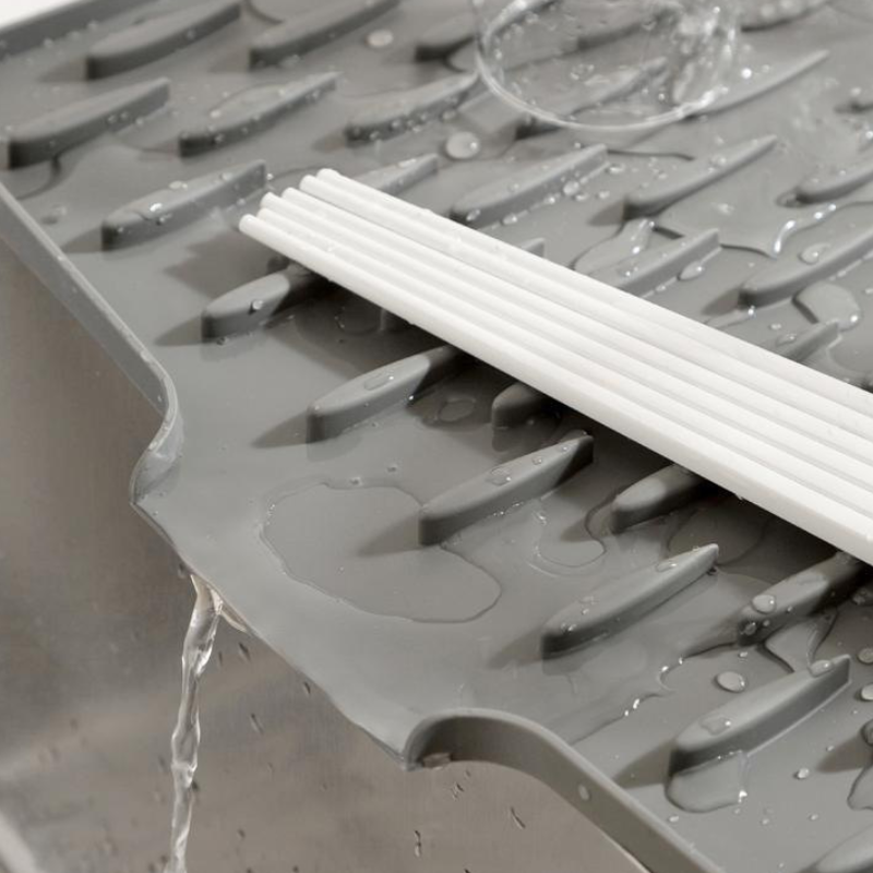 Silicone Countertop Drying Mat - Heat-Resistant Dish Drain Pad