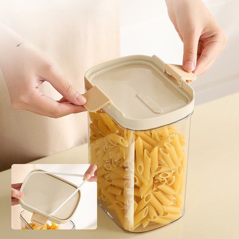 Airtight Kitchen Storage Jars - Stackable Sealed Containers for Pantry Organization (Set of 3)