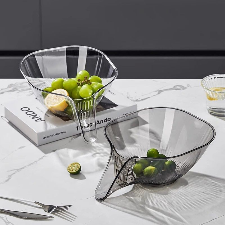 Fruit & Vegetable Washing Bowl with Strainer - Drain Basket Set
