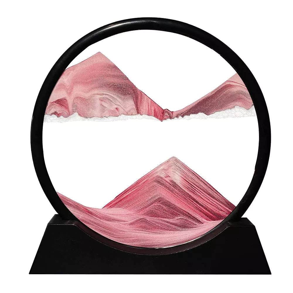 3D Moving Sand Art Hourglass - Rotating Sandscape Desk Decor