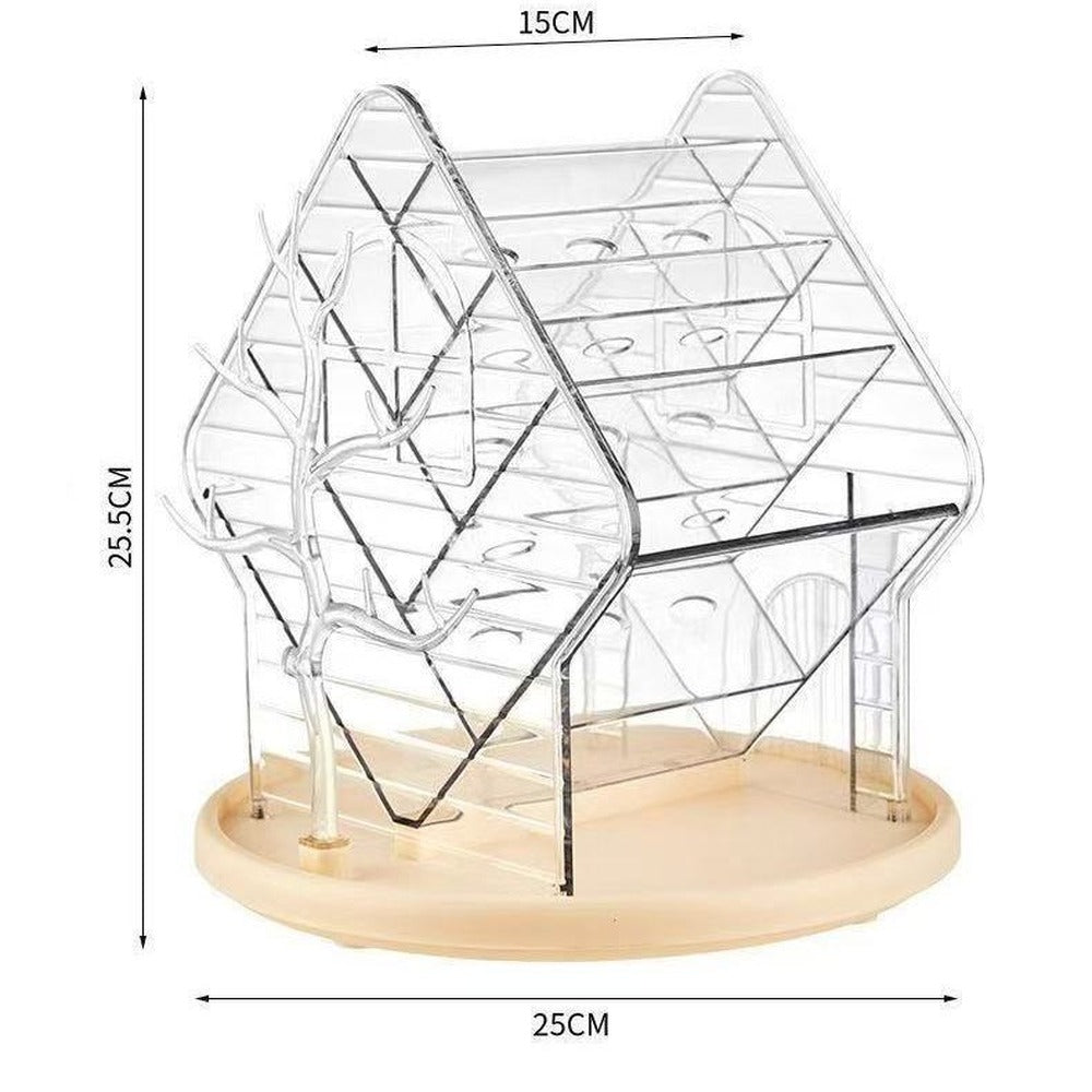 Clear rotating makeup organizer