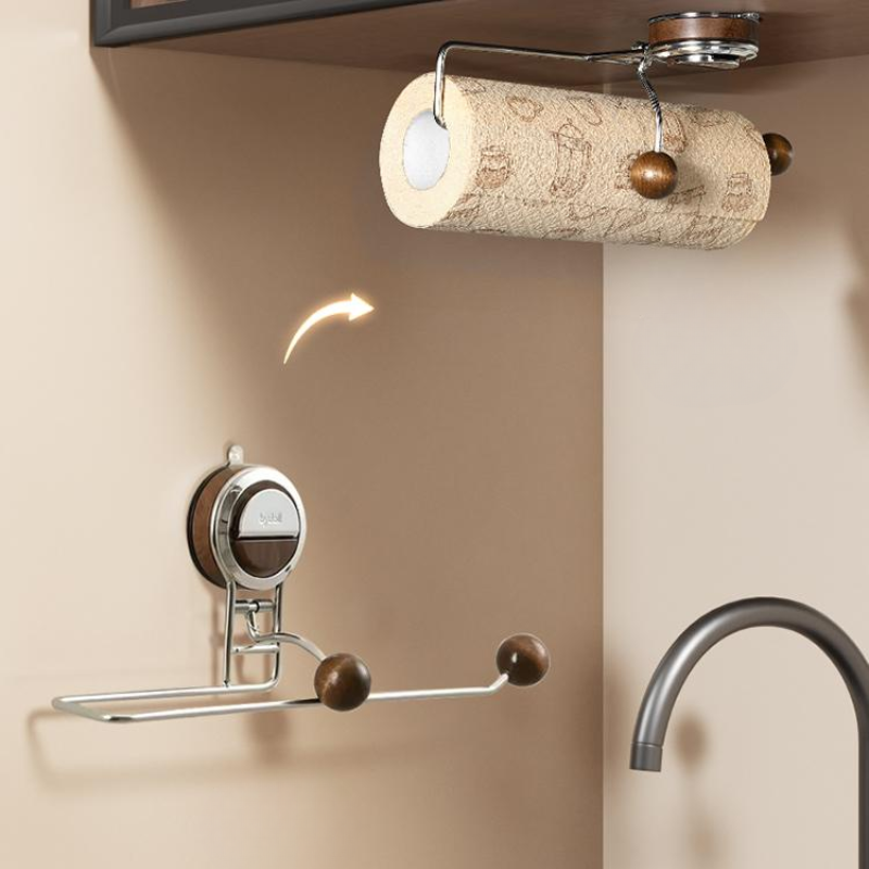 Suction Cup Paper Towel Holder - No-Drill Kitchen Wall Mount