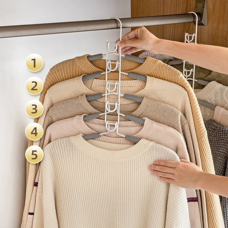 Multi-Layer Hanger Hook Rack - Space-Saving Closet Storage for Multiple Garments