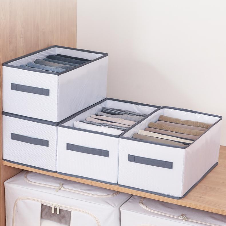 Foldable Clothes Storage Boxes with Clear Window - Stackable Closet Drawer Organizers