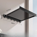 Foldable Aluminum Clothes Drying Rack - Telescopic Suction Cup Wall Mount