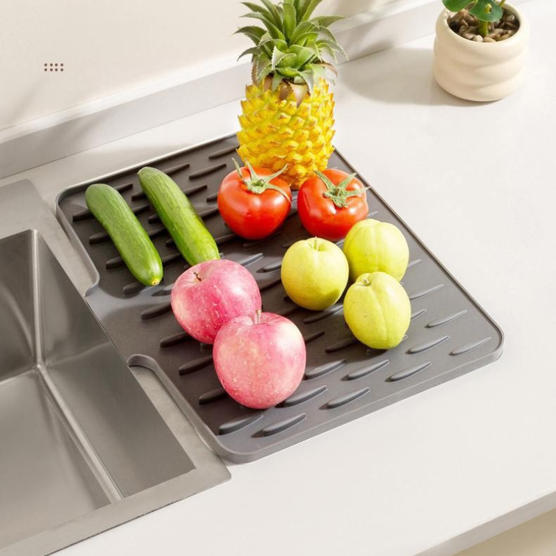 Silicone Countertop Drying Mat - Heat-Resistant Dish Drain Pad