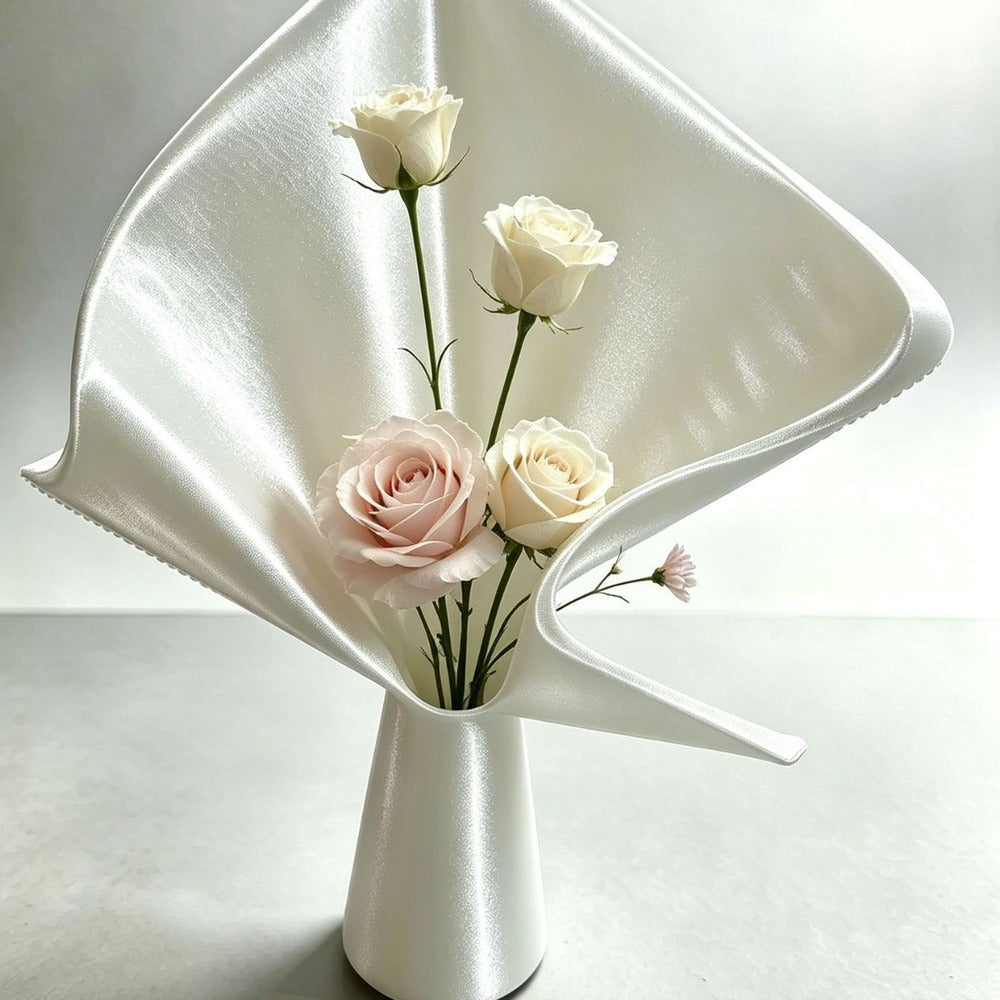 Bouquet wrap vase with roses