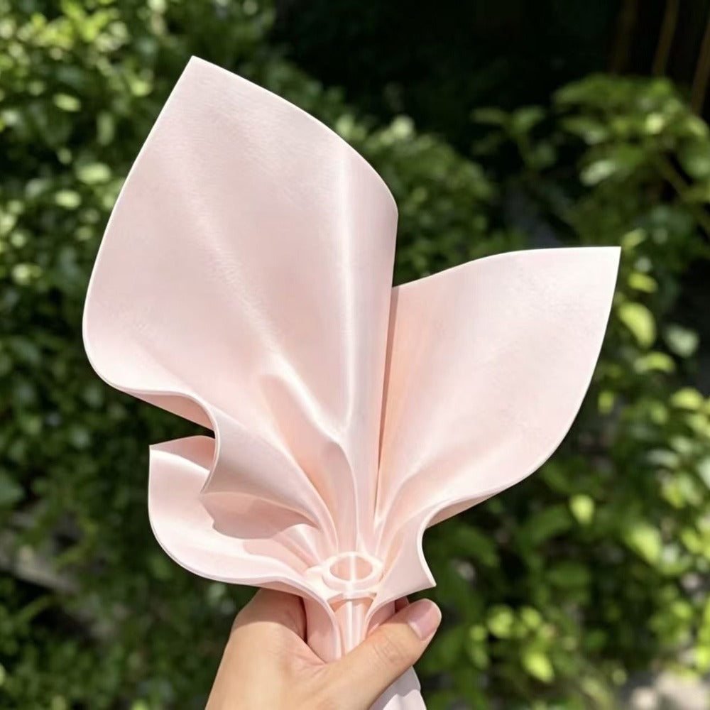 Peach bouquet vase held in hand