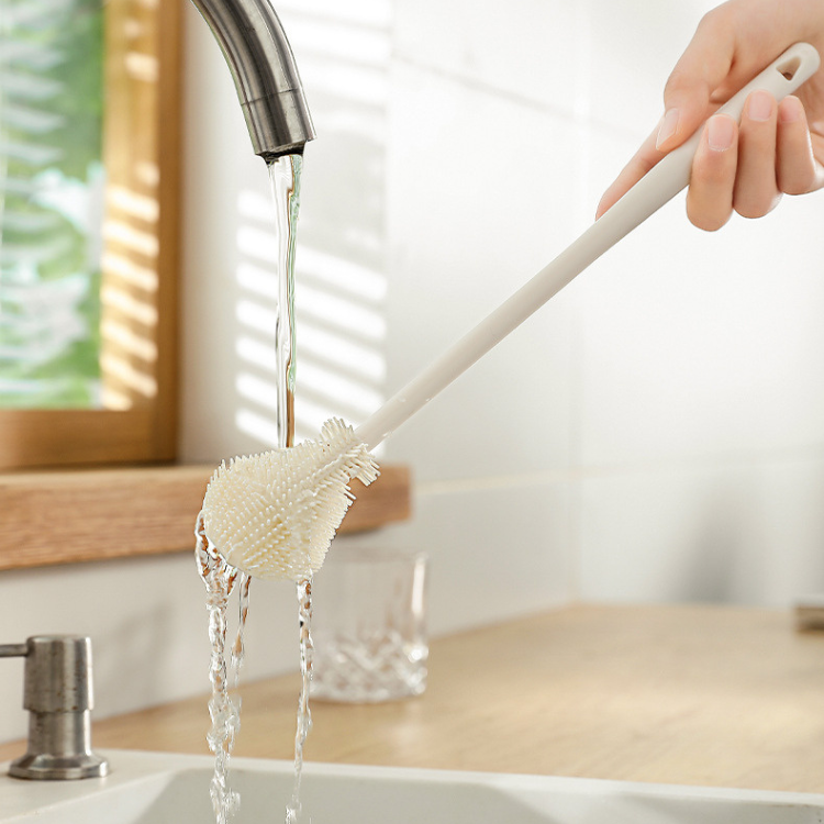 Long Handle Silicone Bottle Brush - Deep-Reach Bottle & Vase Cleaner