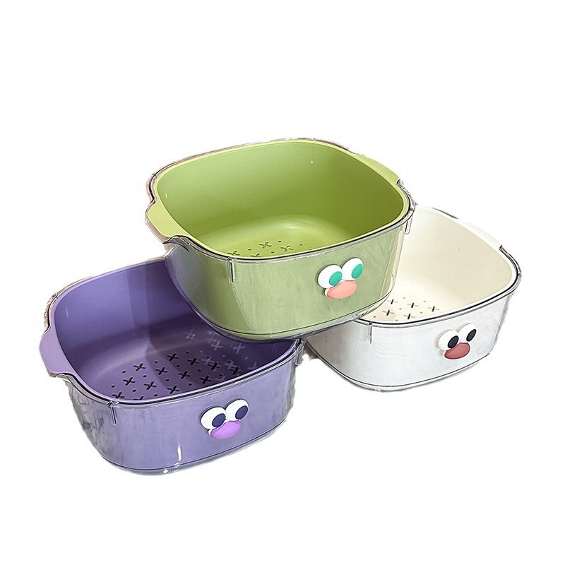 Fruit & Vegetable Washing Basket with Drain Holes - Kitchen Produce Strainer