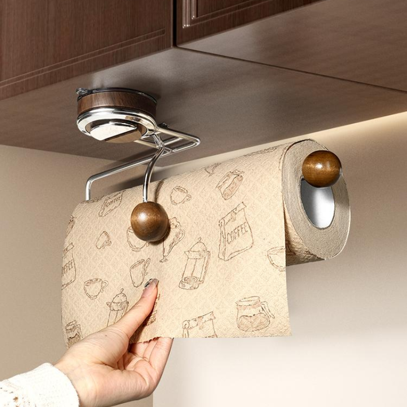 Suction Cup Paper Towel Holder - No-Drill Kitchen Wall Mount