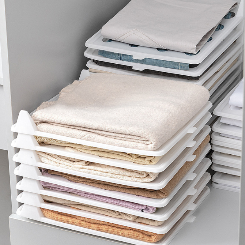 Stackable Clothes Organizer Boards - Folded Clothing Dividers for Closets & Drawers