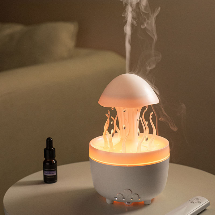 Jellyfish Rotating Raindrop Humidifier - LED Aromatherapy Diffuser