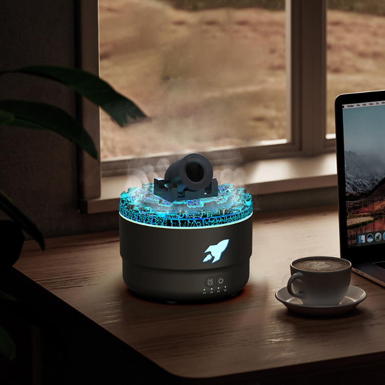 Colorful Crackle Flame Humidifier - Ultrasonic Aromatherapy Diffuser