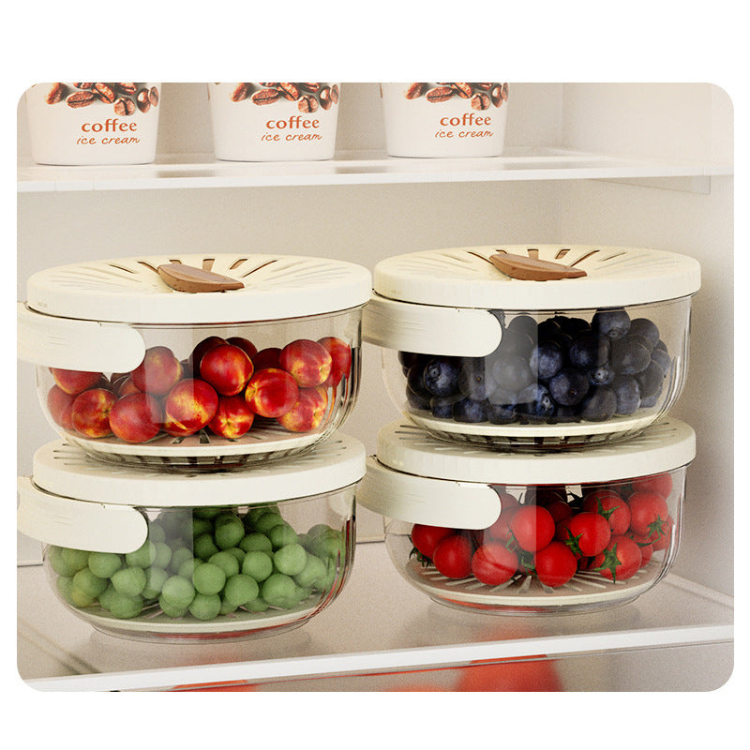 Drain Basket with Lid - Kitchen Washing & Storage Box with Ventilation