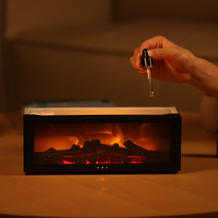 Flame Effect Humidifier - Fireplace-Style Aromatherapy Diffuser