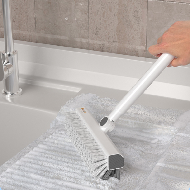 Gap Cleaning Brush for Floors - Hard Bristle Long Handle Tile & Grout Scrubber