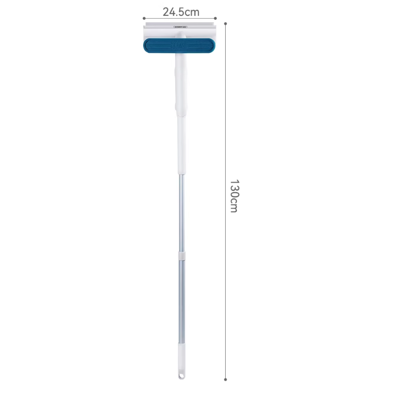 Double-Sided Window Cleaning Tool - Long Handle Glass Squeegee for Both Sides