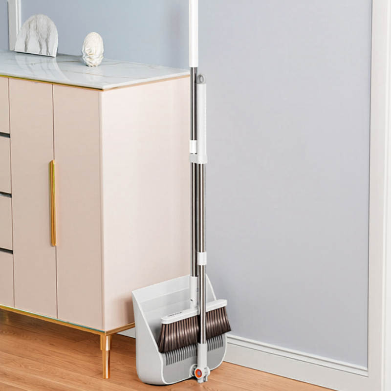All-in-One Broom and Dustpan Set - Durable Sweeping Kit for Home & Office