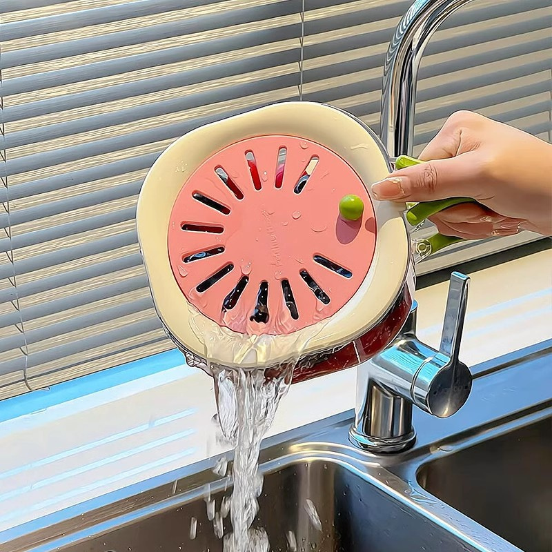 Fruit Washing Basket with Cover - Drain Basket for Kitchen Produce Storage