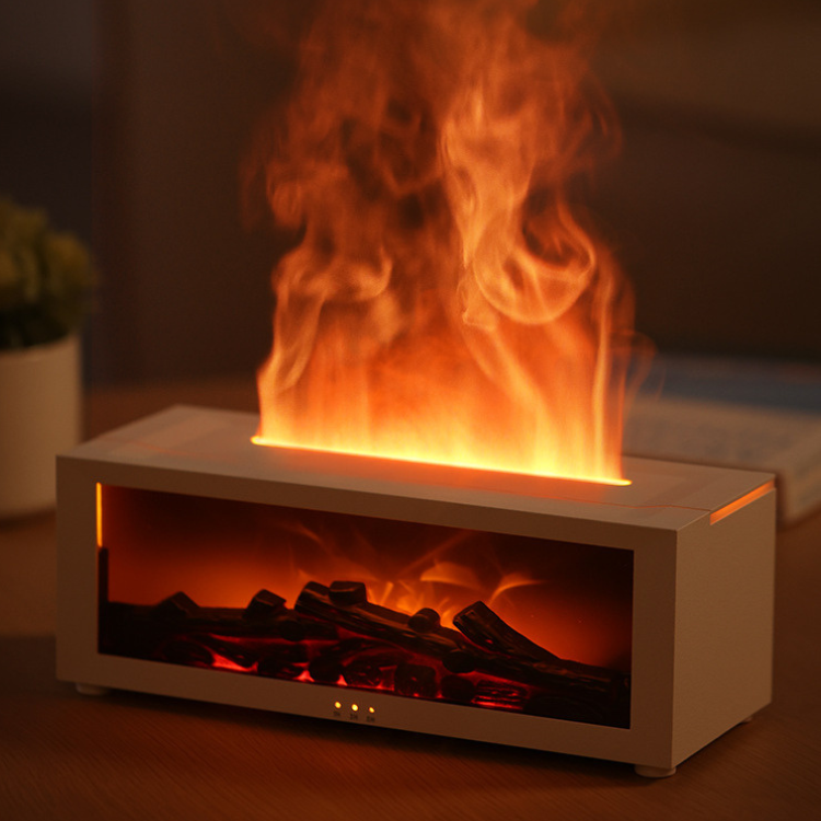 Flame Effect Humidifier - Fireplace-Style Aromatherapy Diffuser