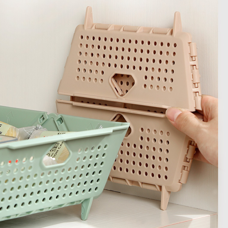 Collapsible Vegetable Washing Basket with Drain Holes - Foldable Kitchen Colander